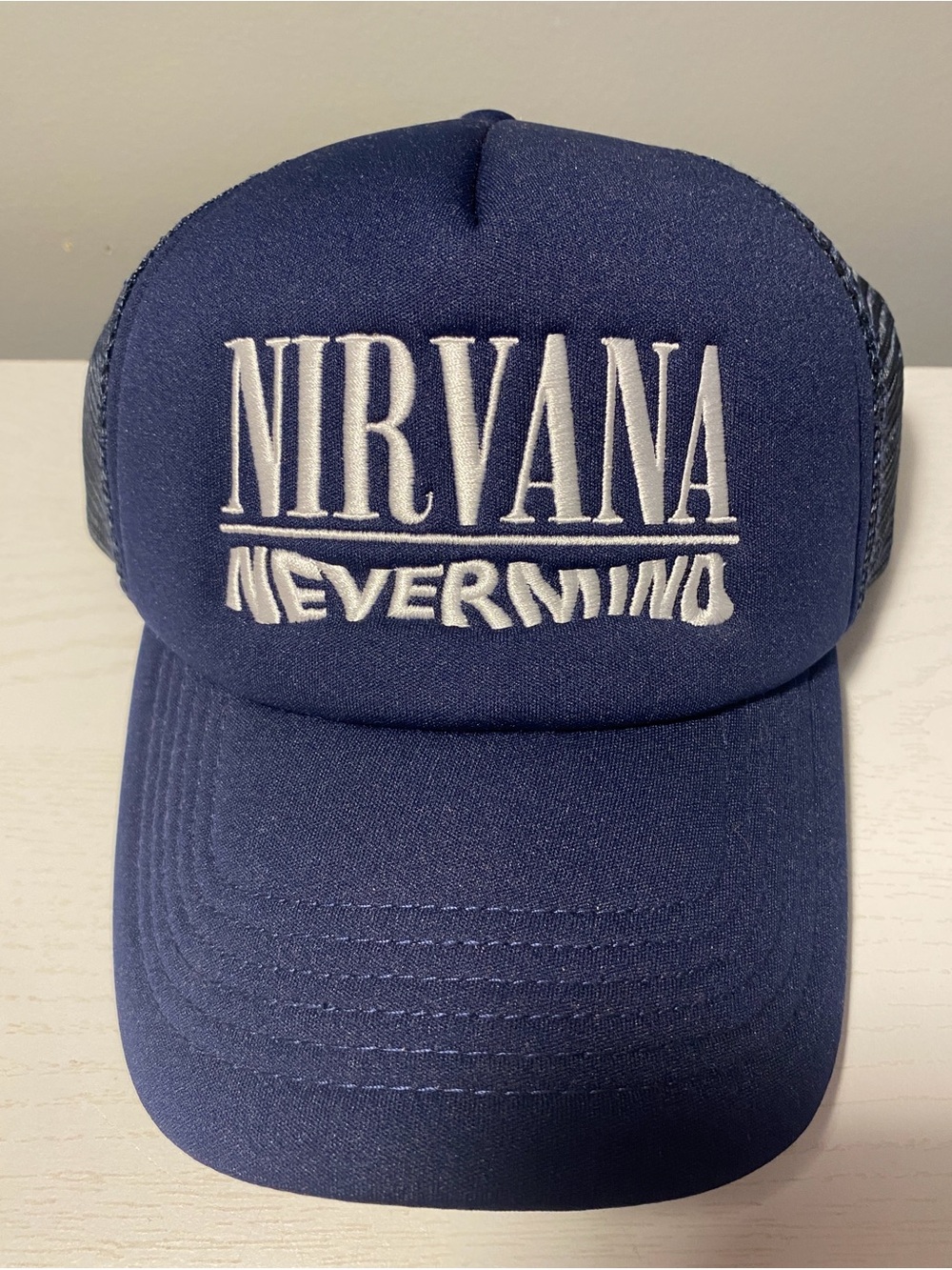Nirvana 'Nevermind' Navy Mesh Trucker Hat